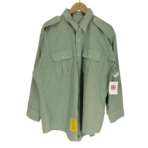 ユーエスアーミー U.S. ARMY 90S 襟芯 デカ襟 エポレット フラップポケット L/S ミリタリー シャツ 1993年製 メンズ 17 1/2