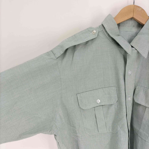 ユーエスアーミー U.S. ARMY 90S 襟芯 デカ襟 エポレット フラップポケット L/S ミリタリー シャツ 1993年製 メンズ 17 1/2