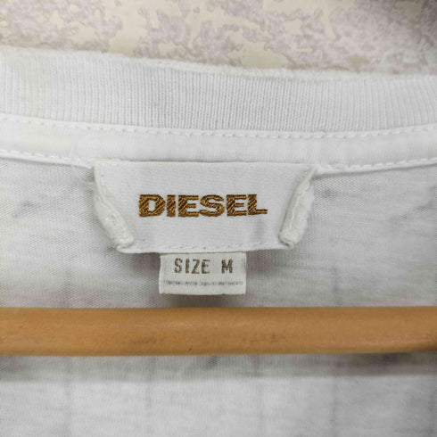 ディーゼル DIESEL 90~00S Y2K カレッジニット両面転写プリントVネックTシャツ メンズ M