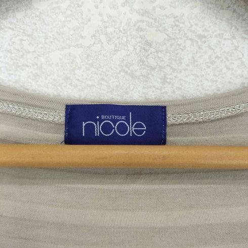 ニコル NICOLE Y2K 00S 転写プリントボーダーTシャツ メンズ FREE