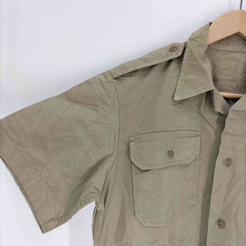 ユーエスアーミー U.S. ARMY アメリカ軍 エポレット フラップポケット 開襟 S/S ミリタリー シャツ メンズ import:M