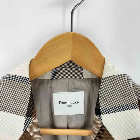 デミルクスビームス Demi-Luxe BEAMS チェック 4ボタン ダブルジャケット レディース JPN:36