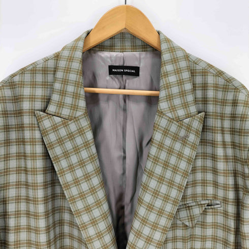 メゾンスペシャル MAISON SPECIAL 25SS Plaid Pattern Oversize Single Jacket メンズ US:38