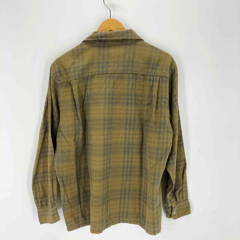 60s MARK ROYAL コットン×レーヨン チェック ボックス オープンカラーシャツ メンズ 16-16 1/2