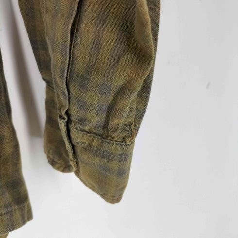 60s MARK ROYAL コットン×レーヨン チェック ボックス オープンカラーシャツ メンズ 16-16 1/2