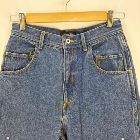 メゾンスペシャル MAISON SPECIAL ラインストーンパールデニムパンツ レディース JPN:38