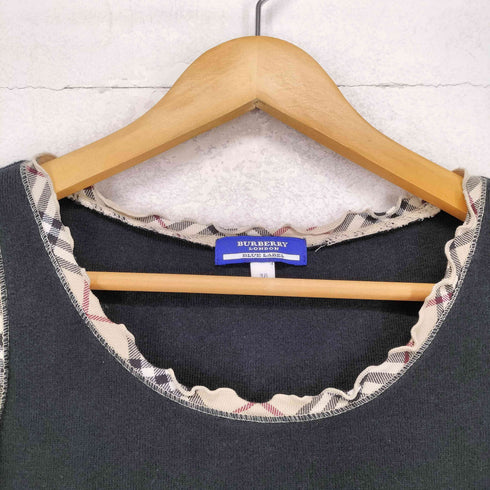 バーバリーブルーレーベル BURBERRY BLUE LABEL ノバチェックフリル ノースリーブ タンクトップ レディース 38
