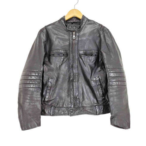 ギャップ Gap 00S シワ加工レザーシングルライダースジャケット メンズ S