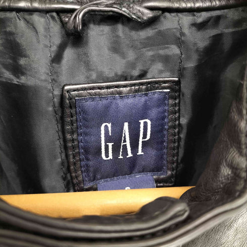 ギャップ Gap 00S シワ加工レザーシングルライダースジャケット メンズ S
