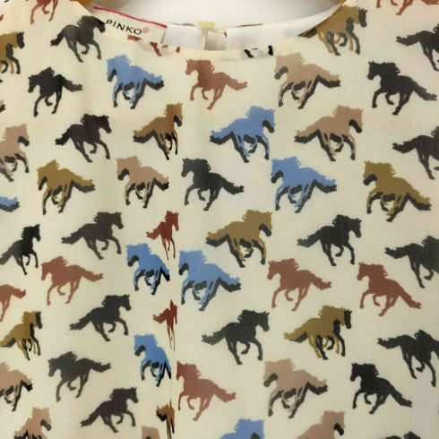 ピンコ PINKO イタリア製 総柄 ブラウス 馬柄 レディース import:M