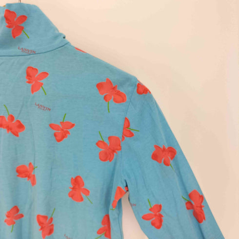 ランバン LANVIN SPORT 花柄 総柄 ハーフジップ スタンドネック カットソー レディース 36