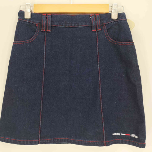トミージーンズ tommy jeans 90S ダブル ベルトループ ステッチ デニム ショート スカート Y2K レディース 3
