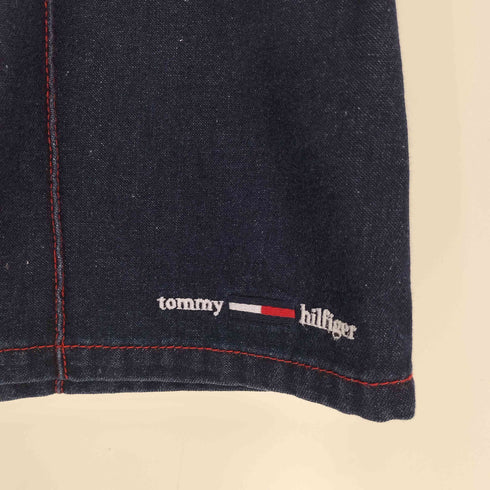トミージーンズ tommy jeans 90S ダブル ベルトループ ステッチ デニム ショート スカート Y2K レディース 3