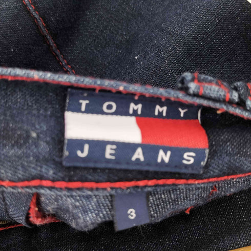 トミージーンズ tommy jeans 90S ダブル ベルトループ ステッチ デニム ショート スカート Y2K レディース 3