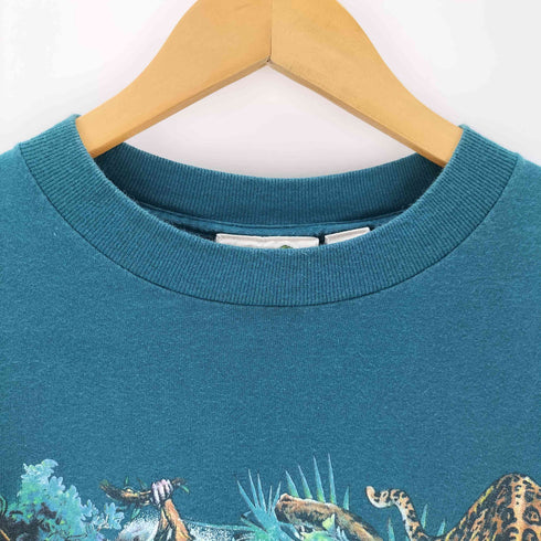 90S USA製 RAIN FOREST アニマルプリント 両面プリント クルーネックTシャツ メンズ JPN:M