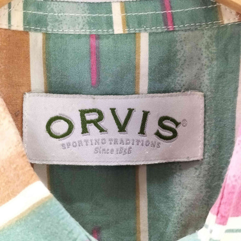 オービス ORVIS インド綿 マルチカラー 半袖シャツ メンズ