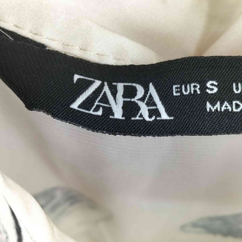 ザラ ZARA リボン付き 花柄 S/S シャツ レディース import:S