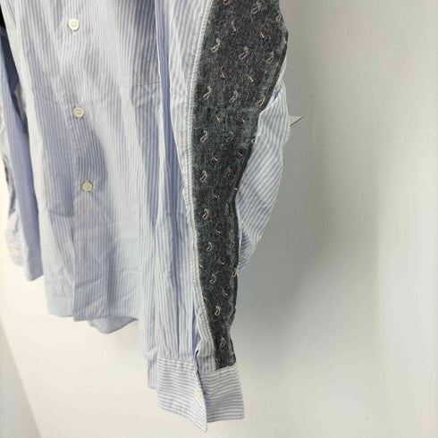 コムデギャルソンオムドゥ COMME des GARCONS HOMME DEUX ペイズリー切替ストライプドレスシャツ メンズ JPN:S