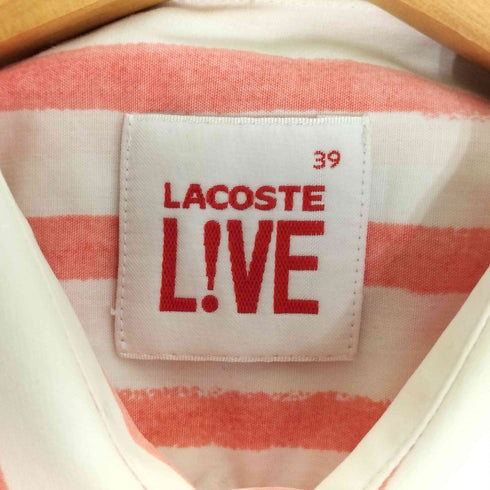 ラコステライブ Lacoste Live ロゴワッペン ストライプ レギュラーカラー シャツ メンズ 39