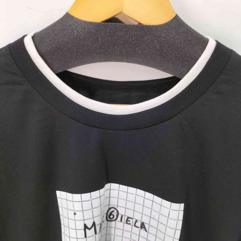 エムエムシックスメゾンマルジェラ MM6 Maison Margiela 手書きロゴ レイヤード ラウンドネック 半袖 Tシャツ レディース S