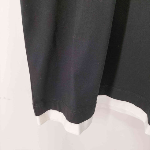 エムエムシックスメゾンマルジェラ MM6 Maison Margiela 手書きロゴ レイヤード ラウンドネック 半袖 Tシャツ レディース S