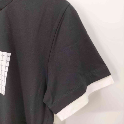 エムエムシックスメゾンマルジェラ MM6 Maison Margiela 手書きロゴ レイヤード ラウンドネック 半袖 Tシャツ レディース S