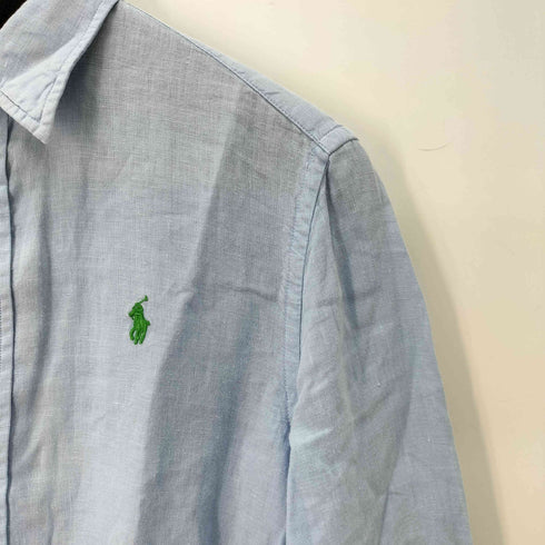ポロラルフローレン POLO RALPH LAUREN RELAXED FIT ポニー刺繍 ロングスリーブ リネンシャツ メンズ import:S