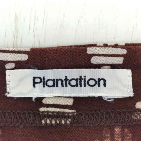 プランテーション Plantation 総柄 ワイドネックワンピース レディース