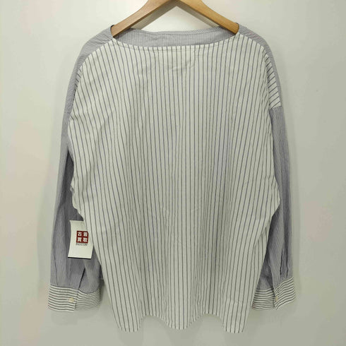ミディウミ MidiUmi 切替 ストライプ プルオーバー ブラウス レディース