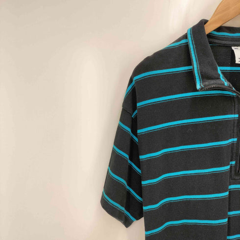 エックスガール X-girl STRIPED PIQUE HALF ZIP S/S DRESS ボーダー ハーフ ジップ S/S ポロシャツ レディース JPN:2