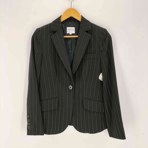 アルマーニコレツィオーニ ARMANI COLLEZIONI ストライプ1Bテーラードジャケット レディース 38