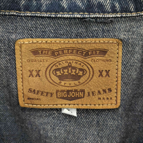 ビッグジョン BIG JOHN 90-00S THE PERFECT FIT 3rd型 ケミカルウォッシュ クロップド デニム ジャケット メンズ import:L