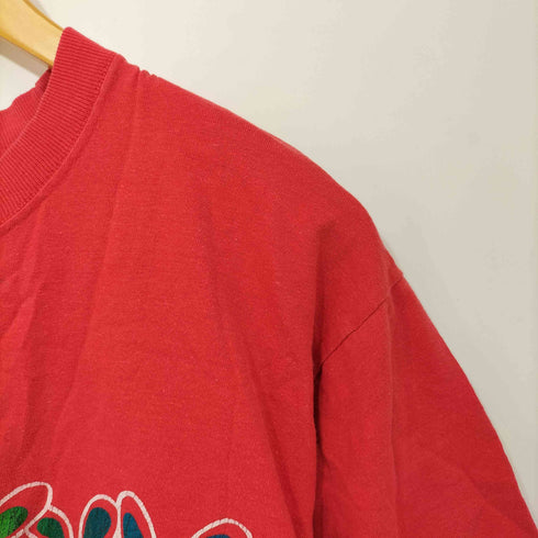 フロントプリント シングルステッチ クルーネック S/S Tシャツ メンズ
