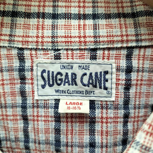 シュガーケーン SUGAR CANE チェック プルオーバー ワーク シャツ メンズ JPN:L