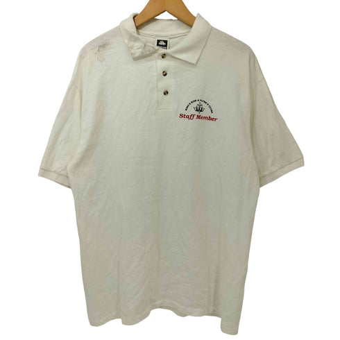 コットンデラックス COTTON DELUXE USA製 クラブスタッフ プリント シングルステッチ S/S ポロシャツ メンズ import:L