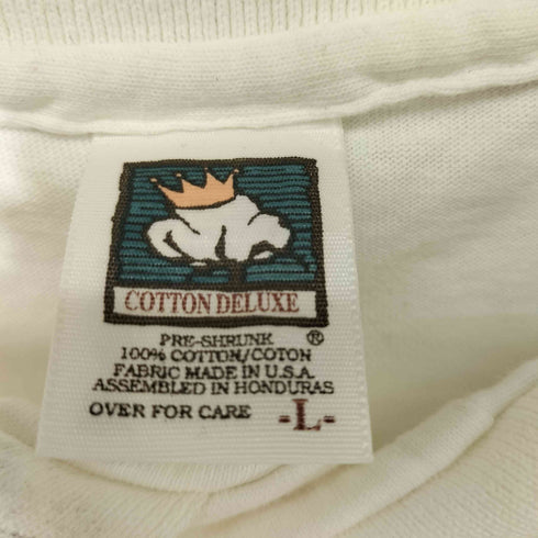 コットンデラックス COTTON DELUXE USA製 クラブスタッフ プリント シングルステッチ S/S ポロシャツ メンズ import:L