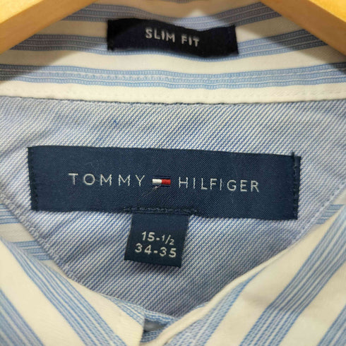 トミーヒルフィガー TOMMY HILFIGER SLIM FIT ボタンダウン S/S ストライプ シャツ メンズ 15-1/2 34-35