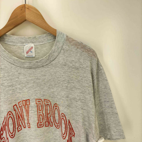 80-90S JERZEESボディ USA製 STONY BROOK カレッジ プリント S/S シャツ メンズ import:XL