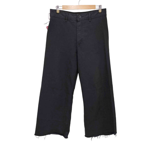 ザラ ZARA カットオフ 加工 ワイド ブラック デニム パンツ メンズ 46