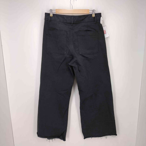 ザラ ZARA カットオフ 加工 ワイド ブラック デニム パンツ メンズ 46
