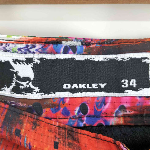 オークリー OAKLEY 15SS Skull Involved Vent ロゴ スカル ドクロ 刺繍 裏地メッシュ 総柄 サイケ ショート パンツ サーフ パンツ メンズ 34