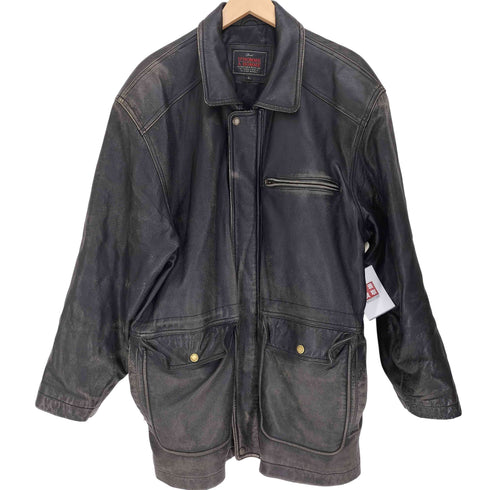D'HOMME A HOMME 裏地キルティング シープ レザー ジップアップ ジャケット 肩パッド メンズ import:L