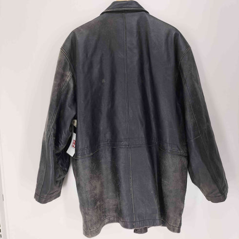 D'HOMME A HOMME 裏地キルティング シープ レザー ジップアップ ジャケット 肩パッド メンズ import:L