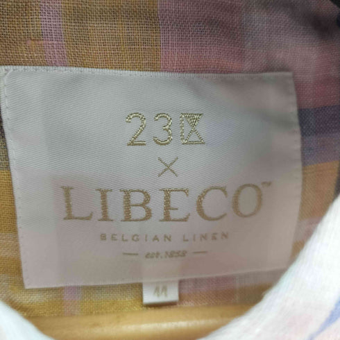 ニジュウサンク 23区 LIBECO マドラスチェック リネンシャツ レディース JPN:44