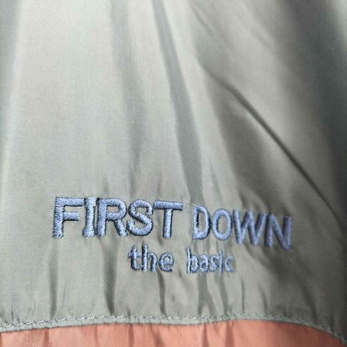 ファーストダウン FIRST DOWN ロゴ刺繍 フード収納可 多機能ウインドブレーカー ジャケット メンズ L