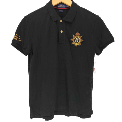 ポロラルフローレン POLO RALPH LAUREN CLASSIC FIT ロゴ エンブレム ワッペン 金ボタン S/S 鹿の子 ポロシャツ レディース import:S