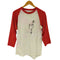 ヘインズ Hanes 80s USA製 プリントラグランTシャツ メンズ JPN:M