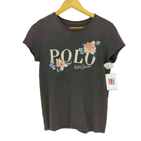 ポロラルフローレン POLO RALPH LAUREN ロゴ パッチワーク 花刺繍 S/S カットソー Tシャツ レディース import:S