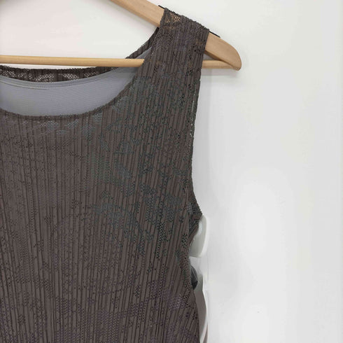 プリーツプリーズイッセイミヤケ PLEATS PLEASE ISSEY MIYAKE 13SS フラワー レース プリーツ インナー付き ドレス ワンピース レディース JPN:2