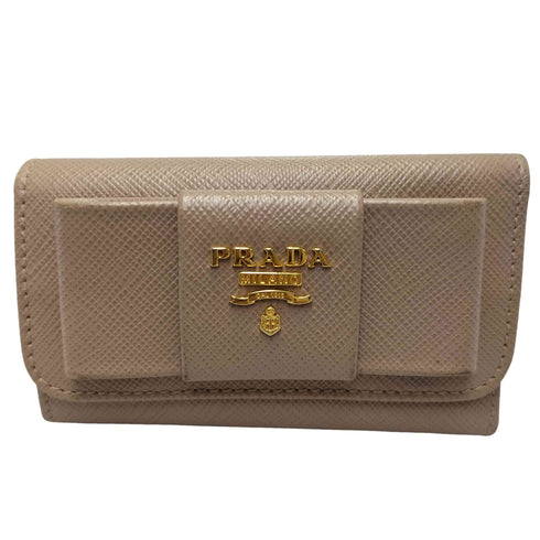 プラダ PRADA サフィアーノ フィオッコ レザー リボン 6連 キーケース レディース